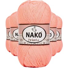 5 Adet Pırlanta Amigurumi El Örgü Ipi Yünü Somon 3148