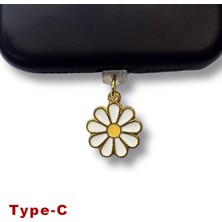 Bsb Papatya Figürlü Telefon Charm Şarj Portu Toz Tıpası Toz Tıkacı Type-C IP6538