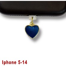 Bsb Kalp Figürlü Telefon Charm Şarj Portu Toz Tıpası Toz Tıkacı Iphone-5-14 IP6529