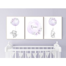 Ninastore Lavanta Fil Kreş Dekoru: Çiçekli Kız Ismi Baskısı