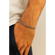 Sinerjim Lufigo Angelus Model 3Mm Kalın Kararmaz Unisex Bileklik Gümüş Kaplama – 357