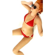 B120606 Ateş Kırmızısı Bikini Takım