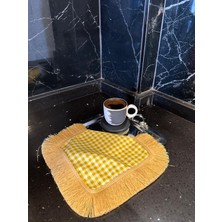 Karam Home Mini Pötikare Baskılı Püsküllü Sunum & Kokteyl Peçetesi – 4 Kenar Püskül, Dekoratif Masa Peçetesi