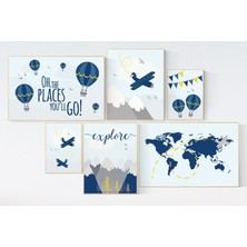 Ninastore Macera Odası Dekoru: Uçak, Dünya Haritası, Dağ Desenleri