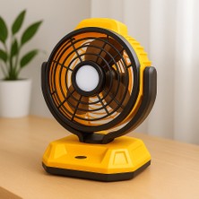 Hepu HP-878 8 Inç (20CM) Şarjlı Katlanabilir Masa Vantilatörü, LED Işıklı, 2400 Mah Usb-C Şarjlı, Sessiz Çalışma