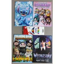 Ada Çanta Kırtasiye 4 Adet Stickerli Boyama Kitabı ve 12 Li Kuru Boya Kalemi YB8852214