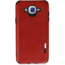 Eco Port Samsung Galaxy J7 Kılıf Loop Deri Silikon - Kırmızı