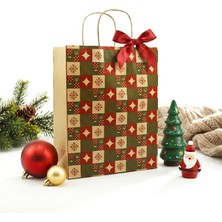 Repro Design Yılbaşı Hediye Çantası Kraft 19X26 cm | 2'li Set Noel Temalı Dayanıklı Çanta (M1 Model)