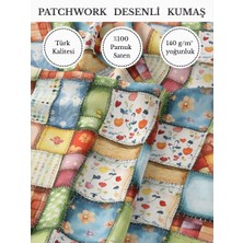 Fabricstown %100 Pamuk Saten Patchwork Kumaş – 155×100 cm – Dikiş ve Dıy Için