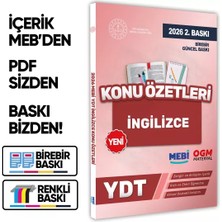 2026 YDT MEBİ-OGM İngilizce Pratik Konu Özet Kitabı RENKLİ A4 Boyut Görsel Destekli BASKI ÜCRETİ