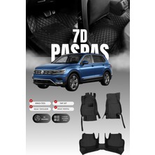 Stiloto Volkswagen Tiguan 7d Deri Havuzlu Oto Paspas Su Geçirmez Kolay Temizlenebilir Siyah 3 Parça
