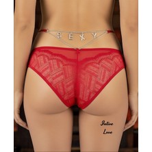 Intive Lingerie Intive Yılbaşı Özel Arkası "sexy" Yazılı Dantelli Zincirli Kırmızı Tanga/brazilian