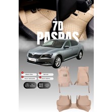 Stiloto Skoda Super-B (2015-2019) 7d Deri Havuzlu Oto Paspas | Tam Koruma,araca Özel & Hızlı Montaj