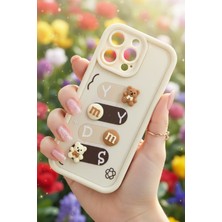 AS Mobile Iphone 12 Pro Uyumlu Kılıf Beyaz Renk Ayıcık Figürlü 3D Kamera Korumalı Darbe Emici Yumuşak Silikon Kapak