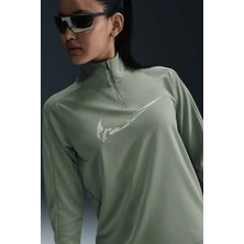 Nike Dri-Fit Swoosh Mid Kadın Çeyrek Fermuar Kadın Spor Sweatshrit