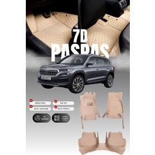 Stiloto Skoda Kodiaq Benzin,dizel (2024 ve Sonrası) 7d Deri Havuzlu Oto Paspas | Tam Koruma & Hızlı Montaj