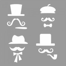 Artikel Artikel Fransız Silüetler Stencil Tasarımı 30 x 30 cm