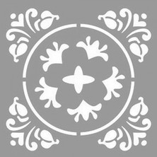 Artikel Daire Damask Desen Stencil Tasarımı 30 x 30 cm