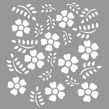 Artikel Floral Janice Stencil Tasarımı 30 x 30 cm