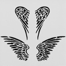 Artikel Artikel Melek Kanatları Stencil Tasarımı 30 x 30 cm