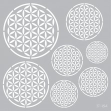 Artikel Yaşam Çiçeği Stencil-2 Tasarımı 30x30 Cm