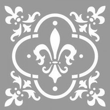 Artikel Damask Orta Çiçek Desen Stencil Tasarımı 30 x 30 cm
