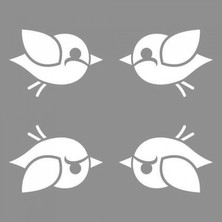 Artikel Artikel Karşılıklı Kuşlar Stencil Tasarımı 30 x 30 cm