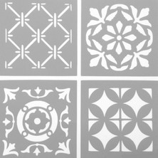 Artikel Dörtlü Karo 2 Stencil Tasarımı 30 x 30 cm