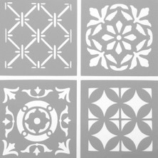 Artikel Dörtlü Karo 2 Stencil Tasarımı 30 x 30 cm