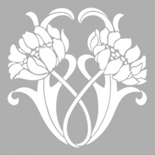 Artikel Art Nouveau Demet Çiçek-18 Stencil Tasarımı 30 x 30 cm