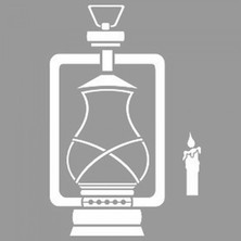 Artikel Artikel Zincirli Gaz Lambası Stencil Tasarımı 30 x 30 cm