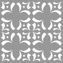 Artikel Çiçek Karo Desen Stencil Tasarımı 30 x 30 cm