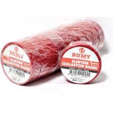 Bumy Elektrik Izolasyon Bandı Kırmızı (10LUPAKET ) 0.13 mm x 19 mm x 10 Yds