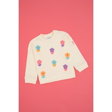 U.S. Polo Assn. Kız Çocuk Bisiklet Yaka Krem Sweatshirt 50314280-VR256