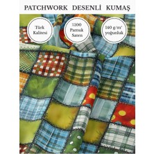 Fabricstown %100 Pamuk Saten Patchwork Kumaş – 155×100 cm – Dikiş ve Dıy Için