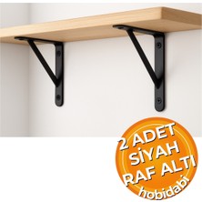 Beasym Raf Altı Dekoratif Raf Tutucu Ayak Ferforje Siyah 11X15 cm 2 Adet