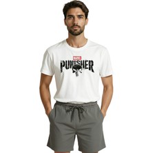 Color Luxe The Punisher Kuru Kafa ve Yazı Baskılı Grunge Tasarım Premium Erkek Tişört