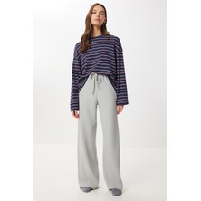 Happiness İstanbul Çok Yumuşak Dokulu Selanik Eşofman Altı LUB0063 Gri