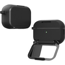 Caseonn Apple Airpods 3. Nesil Kılıf Stand Özellikli Aynalı Kapak Siyah