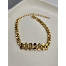 Duru Aksesuar Çelik Gold Renk Dorika Model Bileklik