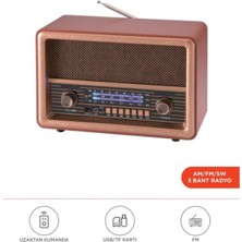 Başkenttekno D56 Ahşap Nostaljik Uzaktan Kumandalı Bluetooth Hoparlör – Radyo, Usb/tf, Tws, Şarjlı