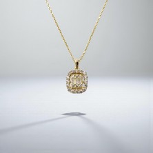 Nova Grup Baget Model Zirkon Taşlı 14 Ayar Altın Kolye