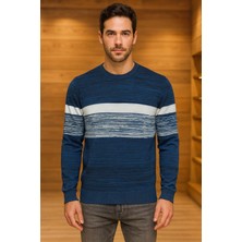 Weisman Pamuk  Bisiklet Yaka  Çizgili Erkek Triko Kazak