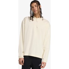 adidas All Szn Luxe Erkek Beyaz Düz Desenli Turtleneck Long Sleeve Rahat Sweatshirt