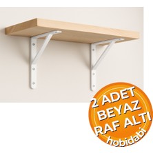 Beasym Raf Altı Dekoratif Raf Tutucu Ayak Ferforje Beyaz 13X19 cm 2 Adet