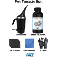 Yeni Nesil Premium 800 gr Far Temizlik Solüsyonu Buharlı Araba Far Temizleme ve Parlatma Seti 9 Parça Ürün