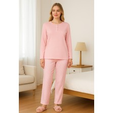 Balis Pijama 3 Düğmeli Uzun Kollu Pamuklu Pijama Takımı