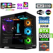 Xaser Nova X150 Ryzen 5 7600 32GB Ddr5 Ram 1tb M.2 Nvme SSD 16GB RTX5060 Ti Sıvı Soğutmalı Oyuncu Tavsiye Sistem