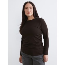 Soulife Büyük Beden Bisiklet Yaka Büzgülü Bluz