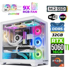 Xaser Nova X160 Ryzen 5 7600 32GB Ddr5 Ram 1tb M.2 Nvme SSD 16GB RTX5060 Ti Sıvı Soğutmalı Oyuncu Tavsiye Sistem